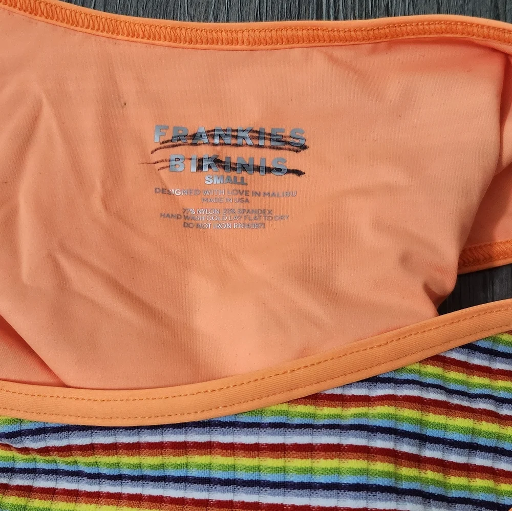 New!Frankies Bikinis Dove Stripe‎ Bikini Bottoms
